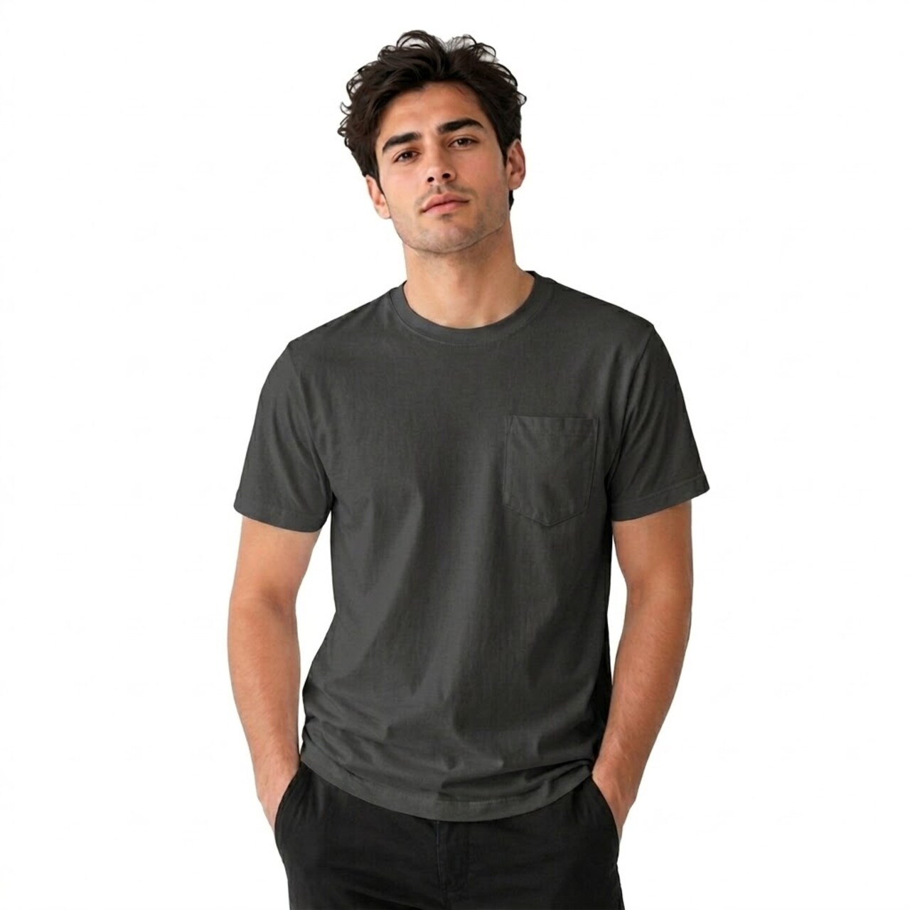 Unisex USA-Made Pocket Crewneck T-Shirt for Work wear & Everyday Utility Wear